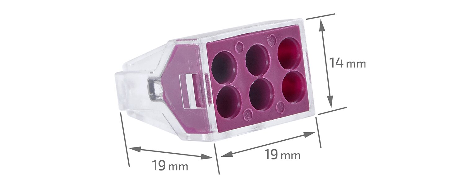 Greito montavimo jungtis CMK-256 - laidams - 6x nuo 0,75 iki 2,5 mm² - 50 vnt. цена и информация | Tekstiliniai kabeliai ir elektros kaladėlės | pigu.lt