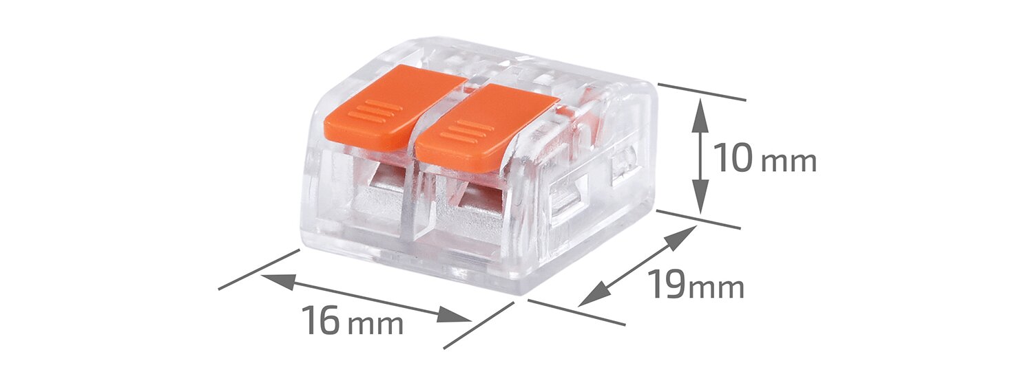 Greito jungimo jungtis CMK-632 - 2x nuo 0,2 iki 4,0 mm² - 50 vnt. kaina ir informacija | Tekstiliniai kabeliai ir elektros kaladėlės | pigu.lt