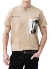 Marškinėliai vyrams Calvin Klein Jeans, smėlio spalvos kaina ir informacija | Vyriški marškinėliai | pigu.lt