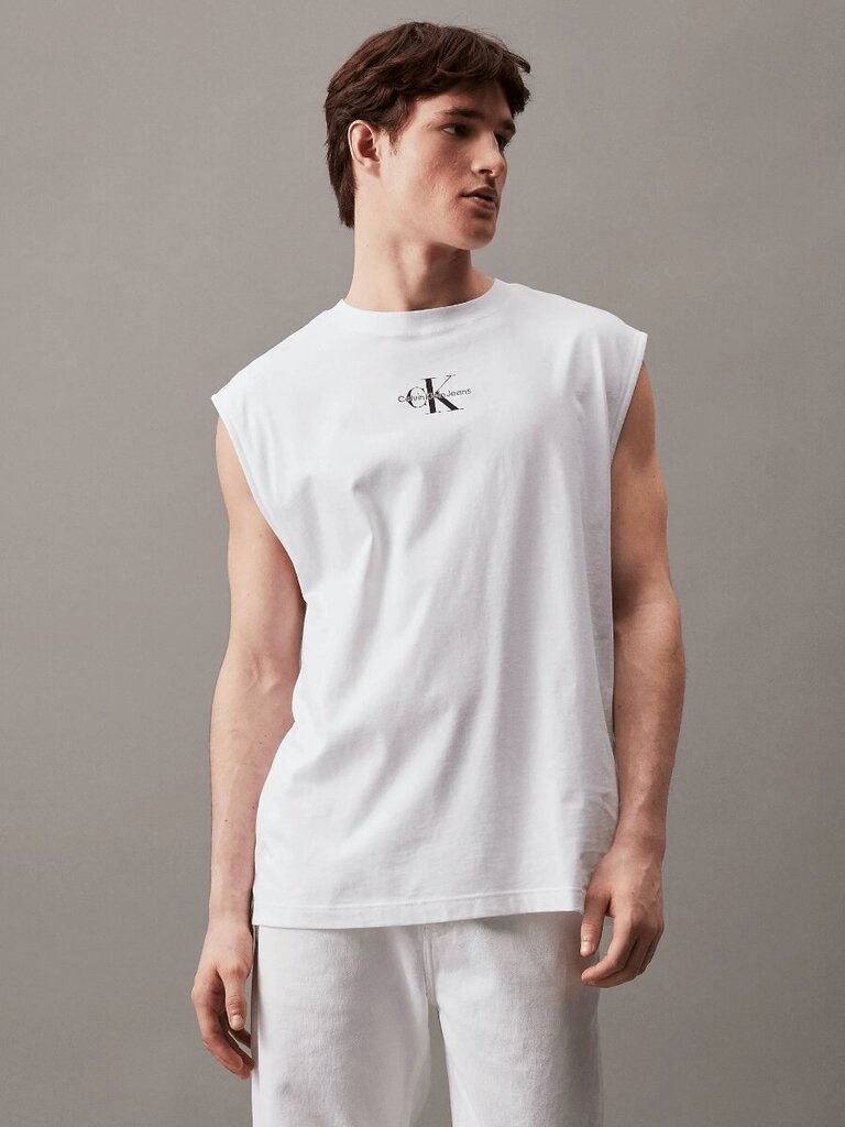 Marškinėliai vyrams Calvin Klein Jeans, balti kaina ir informacija | Vyriški marškinėliai | pigu.lt