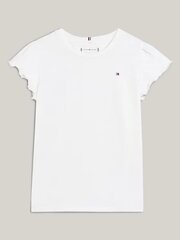 Детская футболка TOMMY HILFIGER Textured Ruffle White цена и информация | Рубашки для девочек | pigu.lt