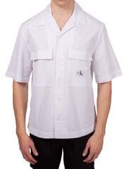 CALVIN KLEIN Linen Cotton Cuban Bright White 560075772 цена и информация | Мужские рубашки | pigu.lt