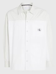 Рубашка CALVIN KLEIN JEANS Blocking Overshirt Icicle Bright White J30J325179CGA 560077708 цена и информация | Мужские рубашки | pigu.lt