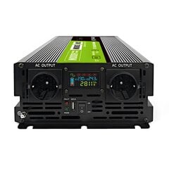 Green Cell PowerInverter LCD 24 V 3000W|60000W vehicle inverter with display - pure sine wave kaina ir informacija | Įtampos keitikliai | pigu.lt