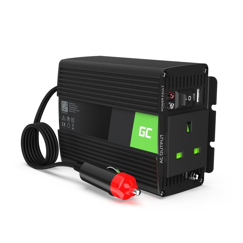 Green Cell Power Inverter 24V to 230V 150W|300W Modified sine wave UK PLUG цена и информация | Įtampos keitikliai | pigu.lt