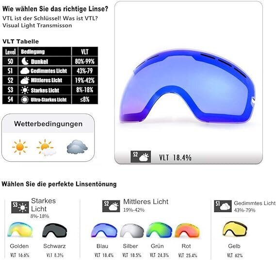 Slidinėjimo akiniai Ganzton, mėlyni цена и информация | Slidinėjimo akiniai | pigu.lt