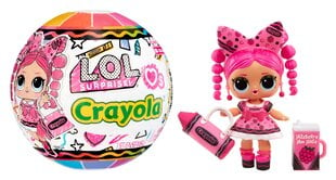 Lėlė L.O.L. Surprise Crayola, 10 cm kaina ir informacija | Žaislai mergaitėms | pigu.lt