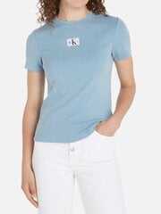Marškinėliai moterims Calvin Klein Jeans, mėlyni kaina ir informacija | Marškinėliai moterims | pigu.lt