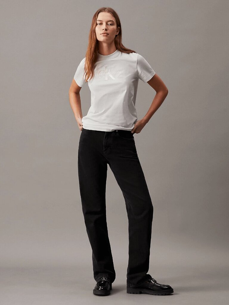 Marškinėliai moterims Calvin Klein Jeans, balti kaina ir informacija | Marškinėliai moterims | pigu.lt