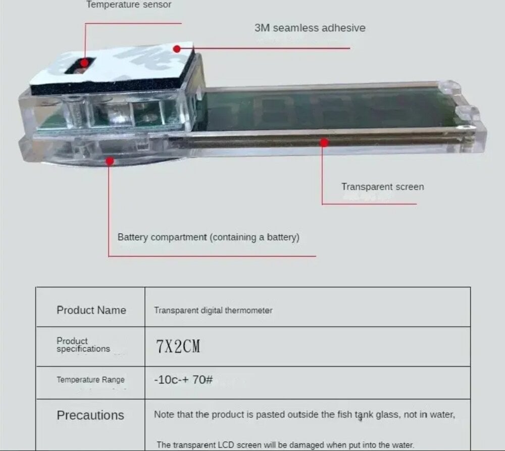 Akvariumo termometras цена и информация | Akvariumai ir jų įranga | pigu.lt