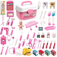 Vaikiškas daktaro rinkinys, rožinis kaina ir informacija | Lavinamieji žaislai | pigu.lt