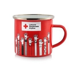 Metalinis puodelis Lietuvos Raudonasis Kryžius, raudonas kaina ir informacija | Taurės, puodeliai, ąsočiai | pigu.lt