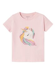 Name It marškinėliai mergaitėms 13230230*01, rožiniai kaina ir informacija | Marškinėliai mergaitėms | pigu.lt