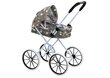 Lėlių vežimėlis su dideliais ratais, pilkas, 61x48x28.5 cm kaina ir informacija | Žaislai mergaitėms | pigu.lt