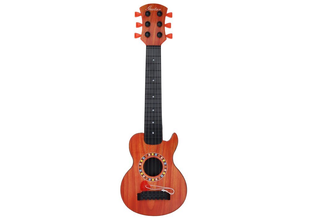 Vaikiška medinė gitara, ruda, 47x14x4 cm  kaina ir informacija | Žaislai mergaitėms | pigu.lt