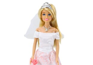 Lėlė su vestuvine suknele ir priedais, įvairių spalvų, 30x7x3.5 cm kaina ir informacija | Žaislai mergaitėms | pigu.lt