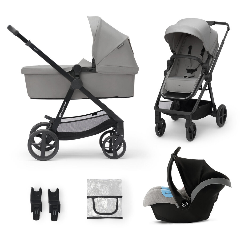 Prekė su pažeista pakuote. Universalus vežimėlis Kinderkraft 3in1 Newly, Moonlight Grey цена и информация | Prekės kūdikiams ir vaikų apranga su pažeista pakuote | pigu.lt