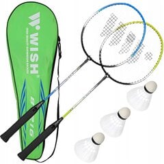 Badmintono rinkinys Wish, 2 vnt, mėlynas/geltonas kaina ir informacija | Badmintonas | pigu.lt