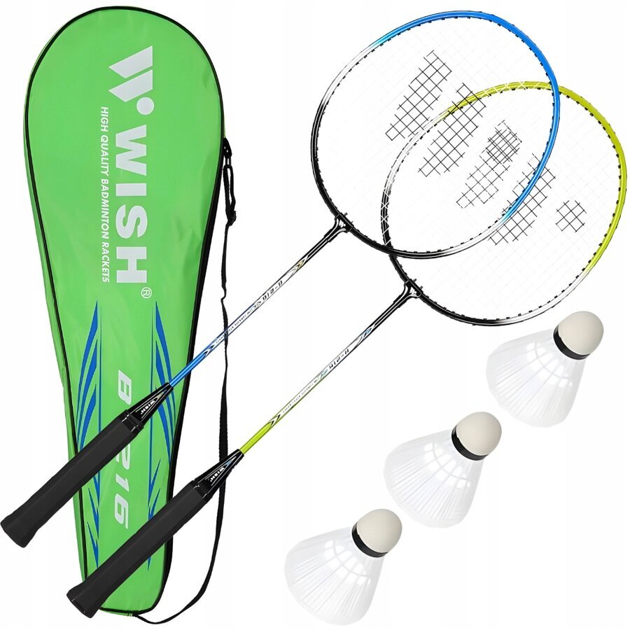 Badmintono rinkinys Wish, 2 vnt, mėlynas/geltonas цена и информация | Badmintonas | pigu.lt