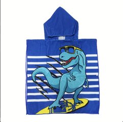 Детское пляжное полотенце-пончо с капюшоном "Динозавр", 60 Х 90 СМ. цена и информация | Полотенца | pigu.lt
