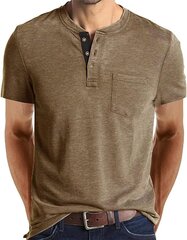 Marškinėliai vyrams Cooleep, rudi kaina ir informacija | Vyriški marškinėliai | pigu.lt