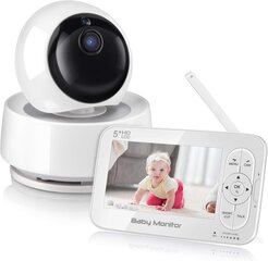 Wanme kūdikio monitorius su kamera BM-RXMP02, 5" LCD, 720p, balta kaina ir informacija | Mobilios auklės | pigu.lt
