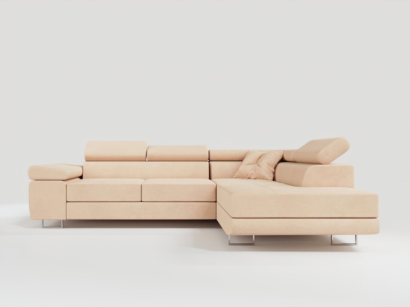 Kampinė sofa Tonny, smėlio spalvos цена и информация | Minkšti kampai | pigu.lt