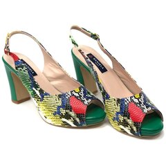Кожаные босоножки на высоком каблуке для женщин Daniela Shoes, зелёные цена и информация | Женские сандалии MONNA LISA | pigu.lt