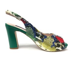 Кожаные босоножки на высоком каблуке для женщин Daniela Shoes, зелёные цена и информация | Женские босоножки | pigu.lt