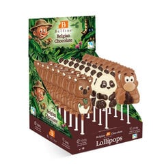 Šokoladinės pandos, koalos ir oragutano figūrėlės ant pagaliuko, 35 g kaina ir informacija | Saldumynai | pigu.lt