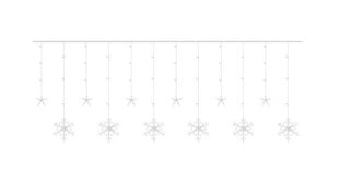 Гирлянда-занавеска Снежинки и Звезды, 138 светодиодов цена и информация | Гирлянды | pigu.lt