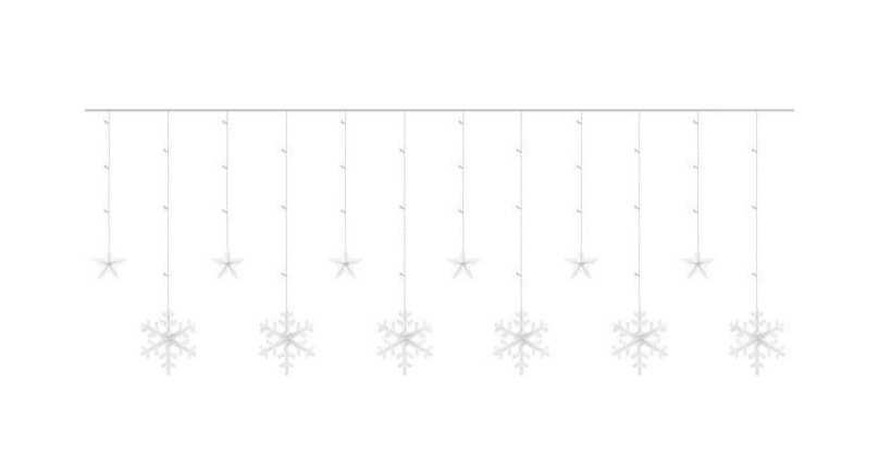 Girliandų užuolaida Snaigės ir žvaigždės 138 LED, 5,7m цена и информация | Girliandos | pigu.lt