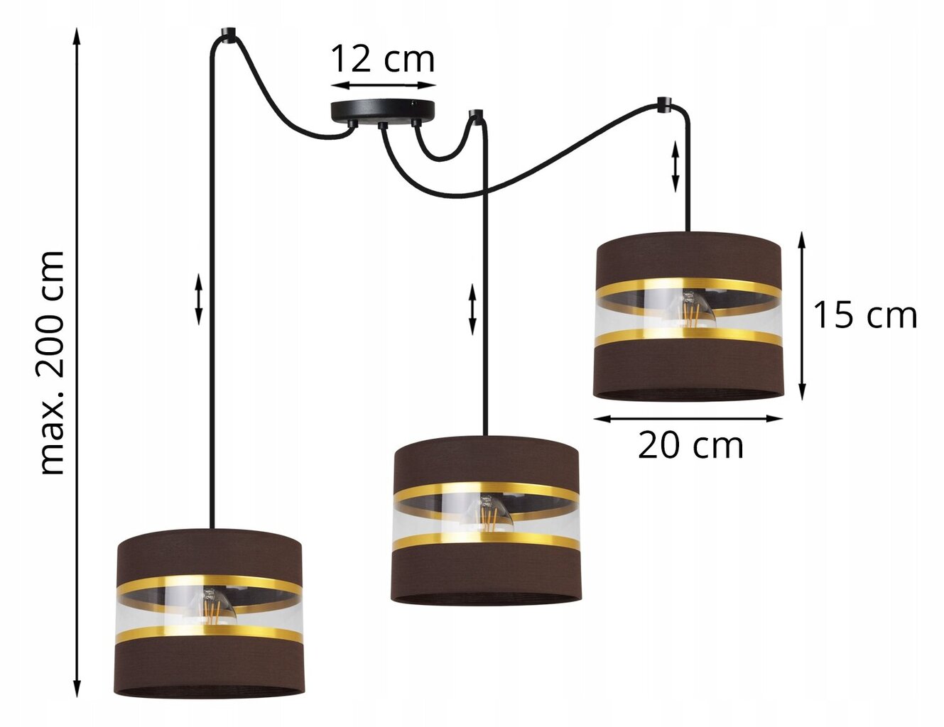 LightHome pakabinamas šviestuvas Spider Elegance Gold kaina ir informacija | Pakabinami šviestuvai | pigu.lt