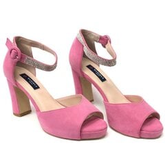 Кожаные босоножки на высоком каблуке для женщин Daniela Shoes, розовые цена и информация | Женские босоножки | pigu.lt
