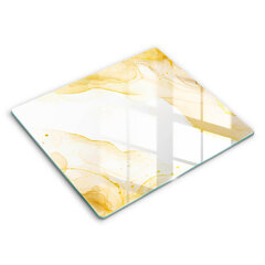 Stiklinė pjaustymo lenta Auksinė abstrakcija, 60x52 cm kaina ir informacija | Pjaustymo lentelės | pigu.lt