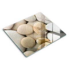 Stiklinė pjaustymo lenta Ovalo formos akmenų raštas, 60x52 cm kaina ir informacija | Pjaustymo lentelės | pigu.lt