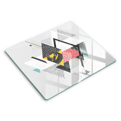 Stiklinė pjaustymo lenta Abstraktūs trikampiai, 60x52 cm цена и информация | Разделочная доска | pigu.lt