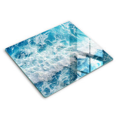 Stiklinė pjaustymo lenta Jūros vandens bangos, 60x52 cm kaina ir informacija | Pjaustymo lentelės | pigu.lt