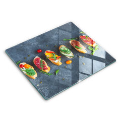 Stiklinė pjaustymo lenta Spalvoti sumuštiniai, 60x52 cm kaina ir informacija | Pjaustymo lentelės | pigu.lt