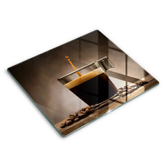 Stiklinė pjaustymo lenta Stiklas ir kavos pupelės, 60x52 cm kaina ir informacija | Pjaustymo lentelės | pigu.lt