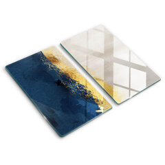 Stiklinė pjaustymo lenta Aukso abstrakcija, 2x30x52 cm kaina ir informacija | Pjaustymo lentelės | pigu.lt