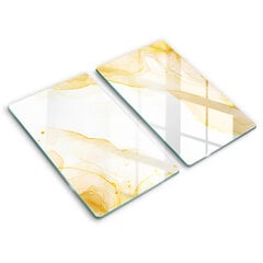 Stiklinė pjaustymo lenta Auksinė abstrakcija, 2x30x52 cm kaina ir informacija | Pjaustymo lentelės | pigu.lt
