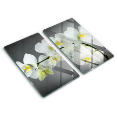 Stiklinė pjaustymo lenta Baltos orchidėjų gėlės, 2x30x52 cm kaina ir informacija | Pjaustymo lentelės | pigu.lt