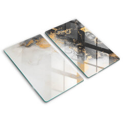 Stiklinė pjaustymo lenta Abstrakcija su auksu, 2x30x52 cm kaina ir informacija | Pjaustymo lentelės | pigu.lt