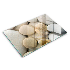 Stiklinė pjaustymo lenta Ovalo formos akmenų raštas, 80x52 cm kaina ir informacija | Pjaustymo lentelės | pigu.lt