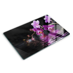 Stiklinė pjaustymo lenta Orchidėjų zen vanduo, 80x52 cm kaina ir informacija | Pjaustymo lentelės | pigu.lt