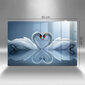 Stiklinė pjaustymo lenta Dvi gulbių širdys, 80x52 cm kaina ir informacija | Pjaustymo lentelės | pigu.lt