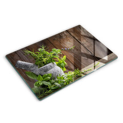 Stiklinė pjaustymo lenta Sodina žoleles ir medieną, 80x52 cm kaina ir informacija | Pjaustymo lentelės | pigu.lt