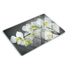 Stiklinė pjaustymo lenta Baltos orchidėjų gėlės, 80x52 cm kaina ir informacija | Pjaustymo lentelės | pigu.lt
