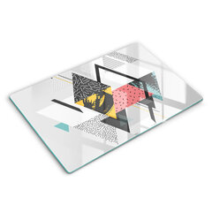 Stiklinė pjaustymo lenta Abstraktūs trikampiai, 80x52 cm цена и информация | Разделочная доска | pigu.lt